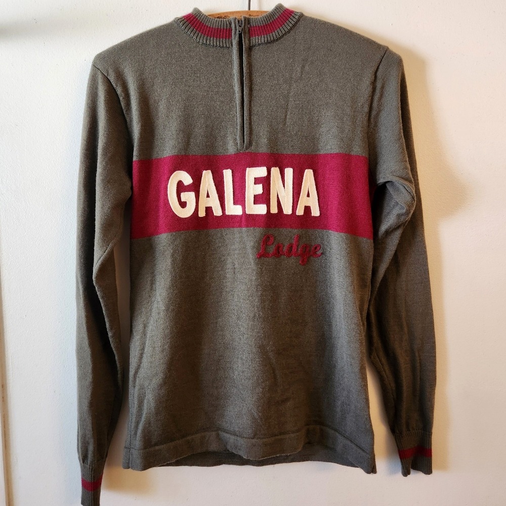 Earth Wind & Rider Galena Lodge Merino Wool Cycling Jersey Brown Burgundy WM